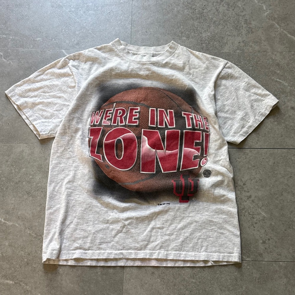 Vintage 1995 Imprinted Tees Indiana University IU Basketball Shirt Size L